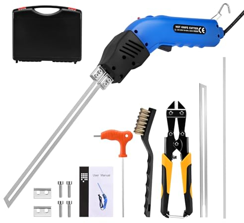 Tanniws 200W Refrigerado por Aire Cortador de Espuma Eléctrico Hot Knife Kit de herramientas de corte de espuma de poliestireno con pinza DIY Alambre caliente con Bendable 24H de Trabajo