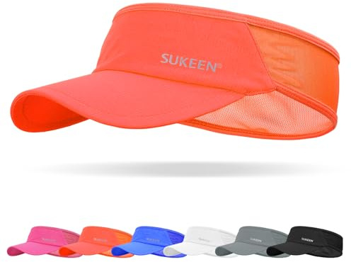 Sukeen Schnelltrocknende Sonnenblende-Mütze, UPF 50+ UV-Sonnenschutz-Sonnenblende für Damen und Herren, Laufmütze, Golfmütze, kühles elastisches Visier, Sport-Schirmmütze für Tennis, Radfahren