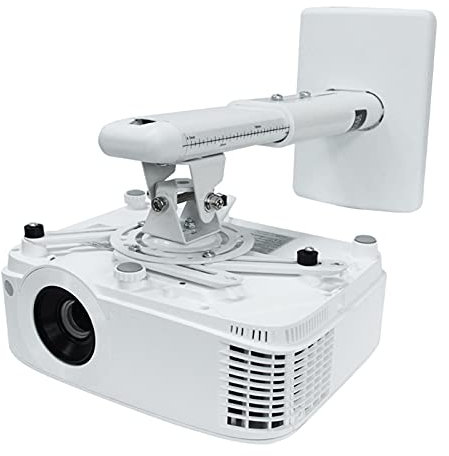 Supporti per Proiettori Staffa di montaggio for proiettore a soffitto regolabile da parete for montaggio a parete for proiettore Proiezione a lunghezza allungabile Bianco Supporto per Videoproiettore