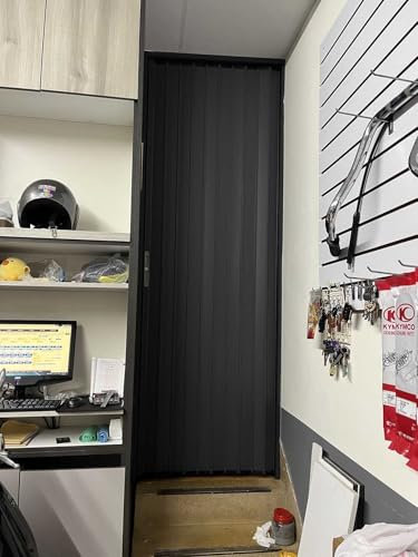 ZIMGOD Falttür Innentüren Innentüren mit Abschließfunktion 100/203 cm Hoch, Faltbares Ziehharmonika-Türgitter, Schiebetür für Wohnraumschrank, Anpassbare Trenntür mit Beschlägen(25x39in (63.5x100cm))