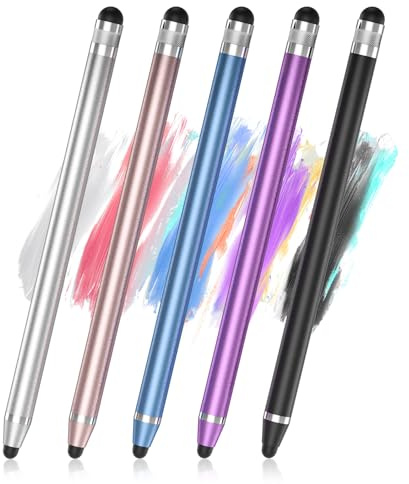 Pennino capacitivo per touch screen, confezione da 5 penne stilo per iPad, ad alta sensibilità e precisione, compatibile con iPhone/iPad/Android/tablet e altri touch screen