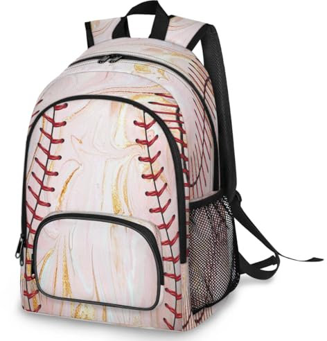 Marmor-Baseball-Rucksack, multifunktional, groß, für Schule, Büchertasche, Marmor, Softball-Rucksack, Reisen, lässig, Laptop, Tagesrucksack für Kinder, Jungen, Mädchen, Männer, Frauen, farbig, Big