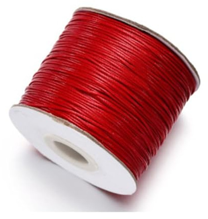 Wisafory Cordoncino in cera in pelle, per fai da te, per la creazione di gioielli, bracciali, decorazioni, progetti fai da te, cucito, rosso scuro, 1 mm x 10 m
