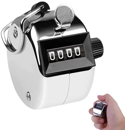 YUGUOLAN Reihenzähler Stricken, Handzähler Klicker, Maschenzähler Stricken, Handzähler Zähler, Metall Zähler Klicker Counter, Für Personenzähler, Coaching, Golf Und Reihenzähler