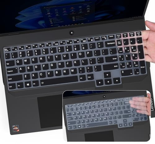 DAMMOMKO 2 coperture per tastiera per laptop da gioco Lenovo Legion 5/7/9 2023-2025 (Gen 8/9) da 15,6/16 pollici, Legion Pro 7 7i 9 9i (Gen 8/9), impermeabile e antipolvere, nero+trasparente