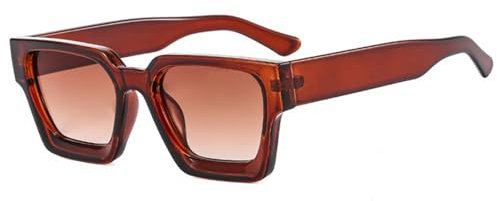 WFFZTZW Lunettes de soleil tendance pour femmes et hommes, style rétro, verres UV400 (thé)