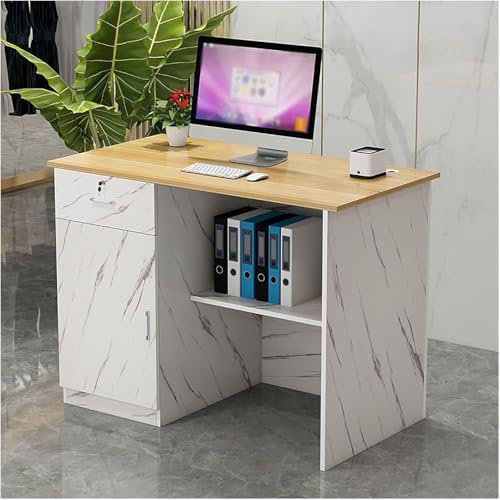 Moderner Empfangstresen aus Holz für Salon und Büro (Gelb 80 x 40 x 80 cm)