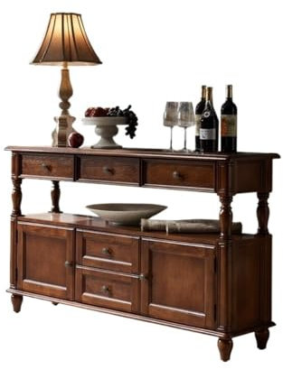 birene Mueble de Entrada con Espacio de Almacenamiento: Mesa de vestíbulo de Pared, Mueble Auxiliar de Comedor y Organizador de vinoteca(140cm)