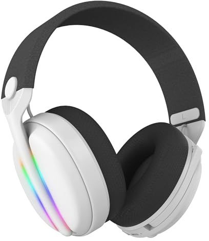 Subsonic - Vektra kabelloses Gaming-Headset für PS5, PS4, PC, Xbox und Switch, Gaming-Headset mit LED-Beleuchtung, 7.1-Lautsprechern, einziehbarem Mikrofon, integrierter Lautstärkeregelung und Stummsc