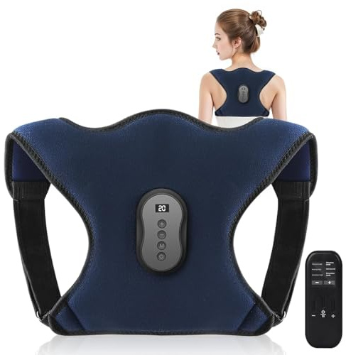 LPQKCcY Back Brace Posture Reminder with Massage, Back Massage with Heating, Neck and Shoulder Supports for Daily Relaxation for Men & Women
