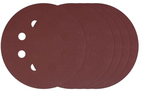 Kozelo 20Pcs Discos de Lija, 220mm Lija Circular 8 Agujeros Discos de Pulir para Lijadora Orbital Aleatoria con Gancho y Bucle, Ideal para Lijadora de Yeso Madera Metal (120 Granos, Rojo)