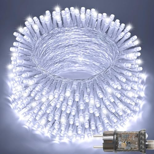 JMEXSUSS 200LED Lichterkette Innen, Außen Lichterkette Christmas Decoration | 20M Weihnachtsbeleuchtung 8 Modi IP44 Wasserdicht mit Stecker Garten Zimmer Balkon Hochzeit für Studentenzimmer Kinderzimmer