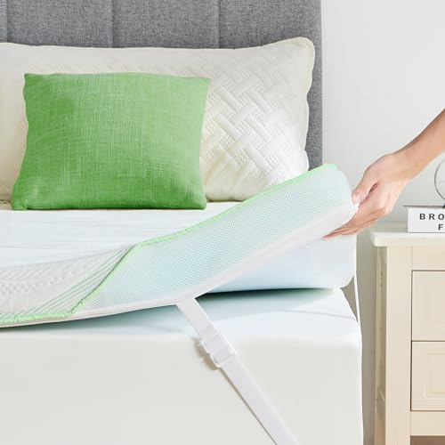 PERLECARE Firm Mattress Topper Queen- 3 Inch Bamboo Memory Foam Mattress Topper for Pressure Relief, Queen Bed Topper Suitable for Side Sleepers and Back Sleepers, Removable & Washable