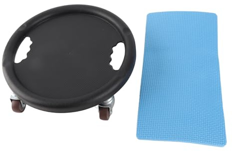 Ab Roller Wheel, Core Slider Ab Workout Sliding Disc 360° Rotating Abdominal Training Tool Waist Strength Trainer with 4 Rollers Knee Pads for Home Gym Training Practice (Black)
