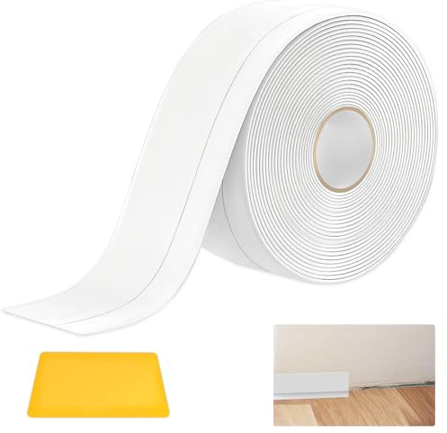 Weichsockelleiste Selbstklebend Weiß 30M PVC Sockelleiste Selbstklebend | 50x20 mm Weichsockelleiste, Flexibel Wasserfest Selbstklebende Leisten, für Küche und Bad