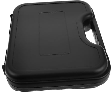 POPETPOP Estuche Rígido Interior Ajustable y Almacenamiento de Accesorios de Plástico Negro con Capacidad Grande para Micrófono Adecuado para Grabación y Viaje