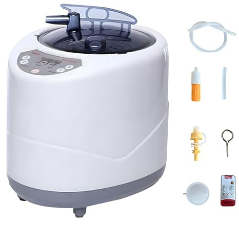Sauna Steamer, Portable Sauna Steamer Machine Home Use with Remote Control/Double-Layer Filter, Anti-Dry Burning, Fumigation Machine for Quick Distillation Body Detox Rela 3L Accessories + Thermostat