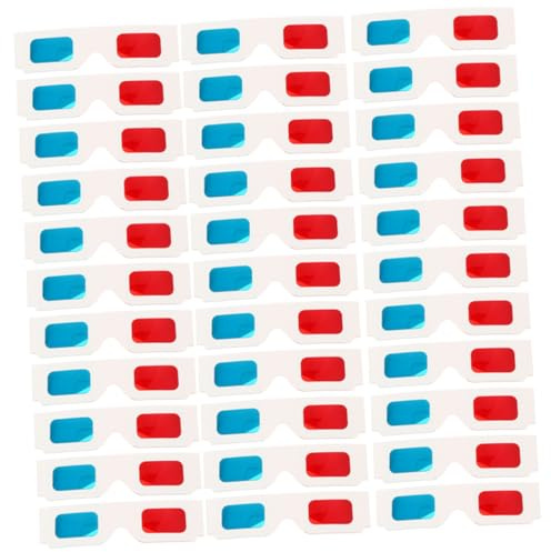 PACKOVE Occhiali 3d di Carta Anaglifici Rossi e Blu Usa e Getta per Cinema e Film 3d Set da 60 Pezzi per Feste Compleanni Accessori Pratici per Intrattenimento Domestico