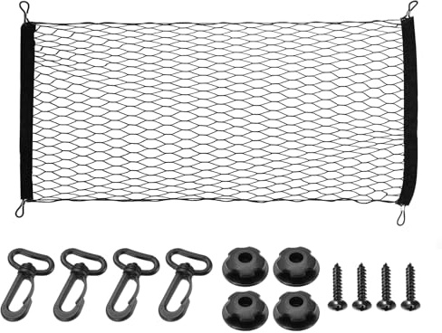 PATIKIL Rete da Carico per Camion 43 X 24 Pollici Polieste Regolabile Rete per Bagagliaio Maglia Elastic Organizzatore di Stoccaggio con 8 Ganci Universale per Pickup Trucks Nero