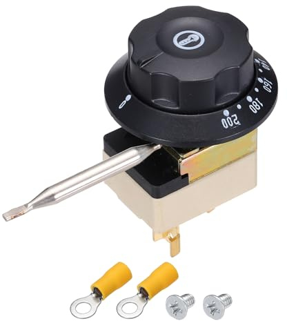 QUARKZMAN Temperaturschalter 250V, 32A 60-200°C Kapillarthermostat Temperaturregler für Öfen Fritteusen Kühlschränke Heizgeräte