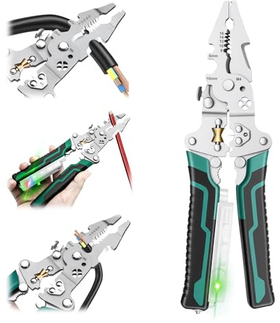 Professional 18-in-1 Electrical Pliers Multi Tool for Electricians | Wire Stripper, Wire Cutter, Crimper, Cable Stripper Machine, Voltage Tester, Screwdriver | All-in-One Pliers Tools for DIY