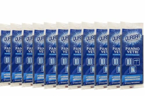 Generico Panno Vetri in Super Microfibra - Lucida Vetri e Cristalli e Senza Aloni e Pelucchi - Confezione da 12 Panni