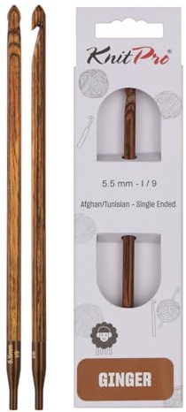 KnitPro Ginger Afghanische/Tunesische Häkelnadel | 5,5mm