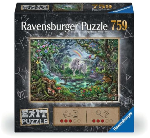 Ravensburger EXIT Puzzle Einhorn - 759 Teile Escape Puzzle | 759 Teile Escape Room Puzzle, Erwachsenenpuzzle, Geschenk für Rätsel-Fans, Für Einsteiger und Fortgeschrittene