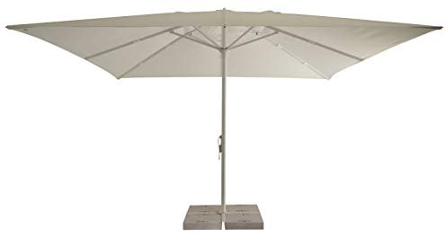 TEMPO STYLE - Ombrellone da giardino Brera - 4 x 4 Mt - Telescopico, Chiusura facilitata e sistema luci LED integrate (Bianco Lucido - Bianco + LED)
