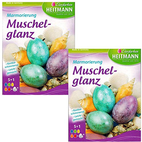 HEITMANN Ostern Eierfarbe Marmorierung Muschelglanz (2X Muschelglanz)
