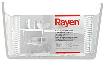 Rayen | Cesta Colgante para Baldas | Multifuncional | Fácil Instalación | Dimensiones: 30 x 15 x 25 cm