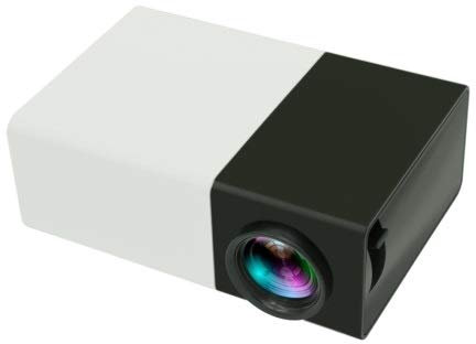 Proyector YG300 400LM portátil Mini Proyector del Teatro casero del LED con Mando a Distancia, Soporte HDMI, AV, SD, USB Interfaces, (Negro) LFQ (Incorporado en la batería de Litio 1300mAh)