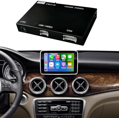 Road Top Wireless CarPlay Android Auto für Mercedes Benz 2012-2015 Jahr | A B CLA GLA C E ML GL GLK SLK Klasse mit NTG4.5/4.7 2012-2015 Jahr, Unterstützung Navigation, MirrorLink, Kamera, Siri