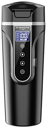 VISLONE Fahrzeug beheizter Wassertasse Wasserkocher Wärmeschutz 12,0 V Auto 24 V LKW Haushalt Fahrzeug Warmwasserbereiter Kleine Elektrogeräte LCD-Display-Wasserkocher