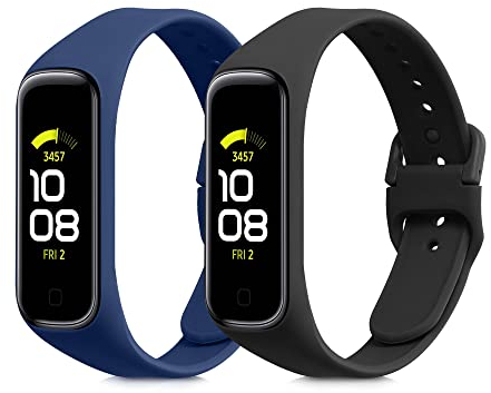 kwmobile Bracelet compatible avec Samsung Galaxy Fit 2 bracelet - 2x bracelet de rechange en silicone pour fitness tracker