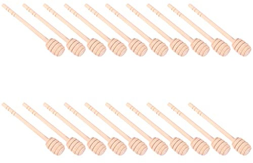 Cabilock 20 Piezas De Abeja Mini Cucharón De Miel Jarabes para Bebidas De Cafe Mini Palitos para Cucharas De Miel Varitas De Miel Mini Panal Madera Cucharada Mango Largo