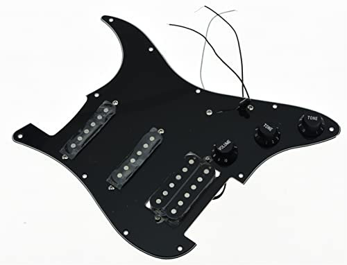 KESHUO Schwarzer 3-Schicht Vorgeführt HSS. Pickguard Für Stratocaster. Geladenes Schlagbrett vorverdrahtet