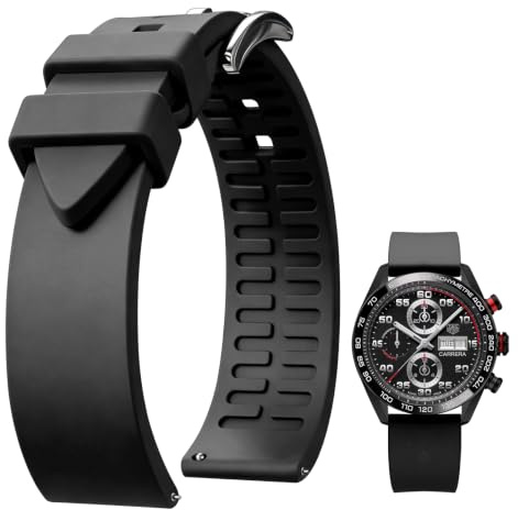 BINLUN Silikon Uhrenarmband Schnellverschluss Fluorkautschuk Uhrenarmbänder 19mm 20mm 21mm 22mm 24mm Gummi Sport Uhrband für Herren Damen Schwarz/Braun/Blau/Rot/Grün/Orange