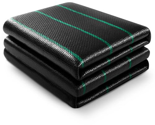 KEPLIN Heavy Duty Weed Control Membrane Fabric Light Weight,Water- Resistant,Breathable & UV Protection Ground Cover Suppressant Barrier for Gardening,Patio,Pavement/Pebble Base & Landscaping(2Mx15M)