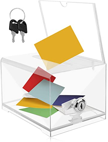 Spendenbox Nizirioo Acryl Spendenbox mit Schlüsselabschluss für Kommentare, Spenden, Stimmzettel und Visitenkarten