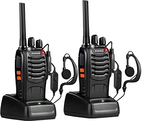 Professional walkie-talkies long range Two Way Radio Interphone Professional Intercoms for Adults,Build in LED Light,Earpieces Battery and Charger included(1 Pair)