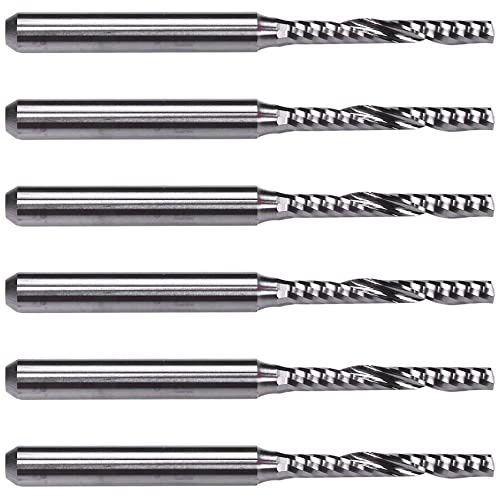 6X, 2mm x 15mm Metall Einzel FlöTe Spiral Stirn FräSer Cnc FräSer Bit