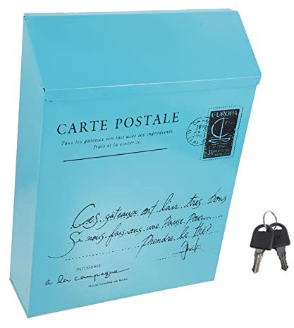 Cabilock Wandbriefkasten Im Vintage-Stil Mit Schloss Robuste Eisenmailbox Für Aufhängung Im Freien Dekorativer Postkasten Für Briefe Und Zeitungen Rustikale Wandmontage Für Garten