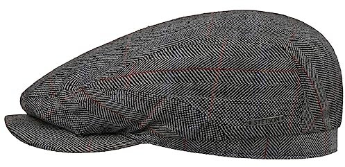 Stetson Pascoli Driver Flatcap Herren Blaue Mütze 100% Seide UV-Schutzfaktor 40 Made in EU Frühjahr Sommer anthrazit 62 cm