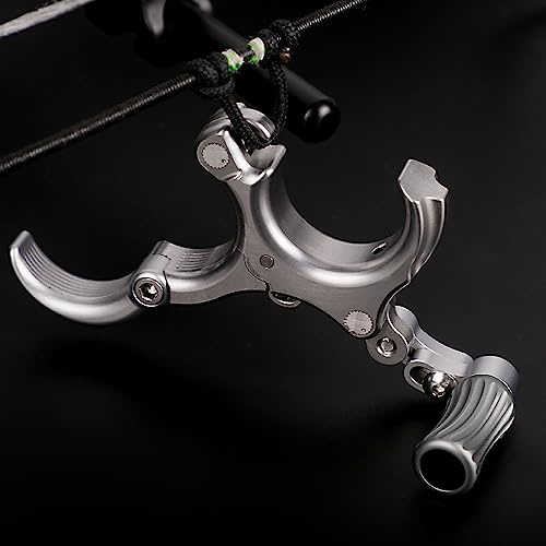surwolf Bogenschießen Release Aids mit D-Schlaufe Seil Compoundbogen Daumen Trigger Release Aid 3/4-Finger einstellbar Compoundbogen Zubehör RH&LH