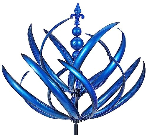 Lecerrot Windskulptur Spinner, Harlow Gardenn Windspinner, Gartenspinner Aus Schmiedeeisen, Wind Drehbare Windmühle Gartenwindspiel, Rost Und Lichtbeständiges Dekorationszubehör Windmühle Garten
