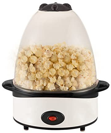 500W Electric Hot Oil Popcorn Machine, Small Portable Popcorn Maker, With Transparent Bowl Cover And Anti-Scalding Handles,White