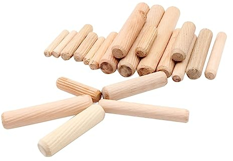 Healvian 200packung Holzdübel Geriffelt Gerade Holzstifte Für Möbelbau Eukalyptusholz Dübel Für Stabile Holzverbindungen