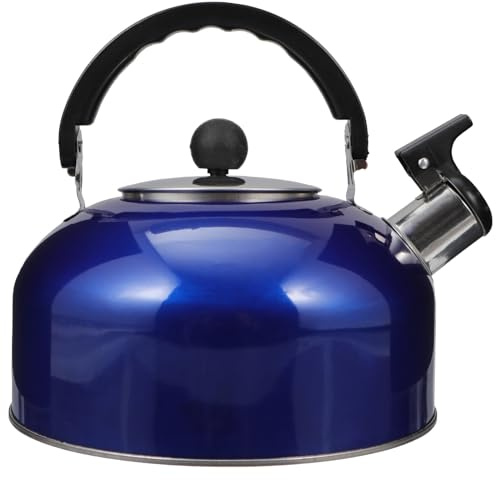 Amosfun Stainless Steel Whistling Tea Kettle 2.00L Stovetop Tea Kettle with Ergonomic Handle for Boiling Water and Other Drinks Suitable for Home Kitchen and Gas or Induction Stoves