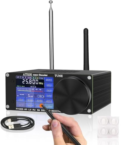 Si4732 ATS-25MAX Decodificador II Receptor de Radio, Radio portátil de Onda Corta de Banda Completa versión 4.17, añade función de decodificación CW RTty, función WiFi, Filtro de Paso de Banda de